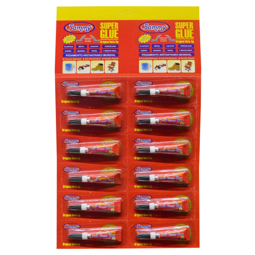 [14052] SUPER GLUE CARTON ROJO CHEMMER 5GR X UNIDAD