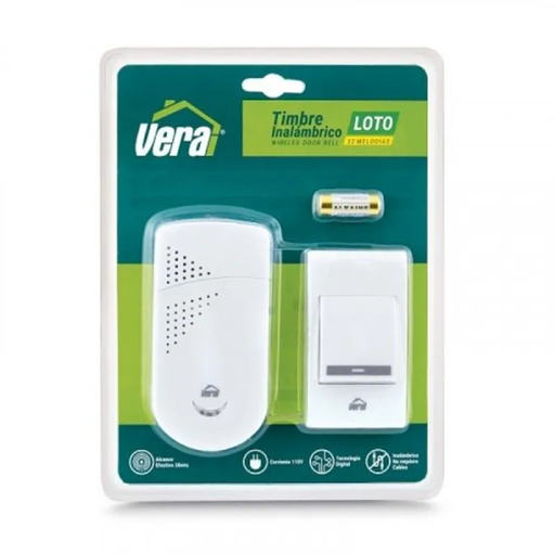 [14331] TIMBRE INALAMBRICO 110V LOTO 32M VERA FINO