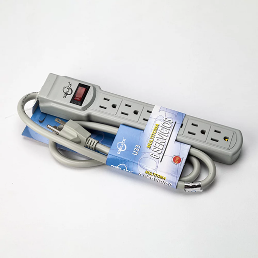 [14377] MULTITOMA 6 SALIDAS CON CABLE 1MT OSBLACK