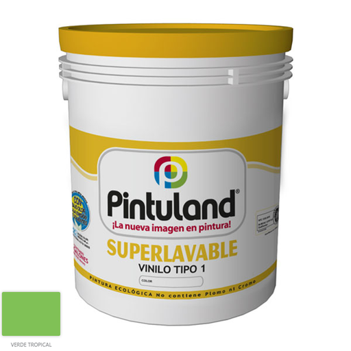 [15082] VINILO SUPERLAVABLE VERDE TROPICAL T1 PINTULAND X 1/4