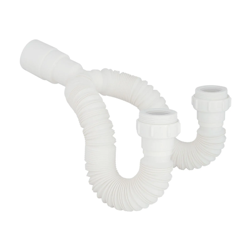 [15317] SIFON FLEXIBLE DOBLE BLANCO 1-1/4 BOCCHERINI