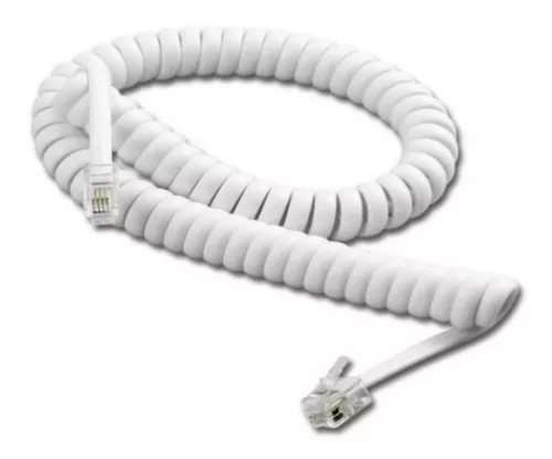 [15395] CABLE TELEFONO ESPIRAL X 3MTS BLANCO OSBLACK