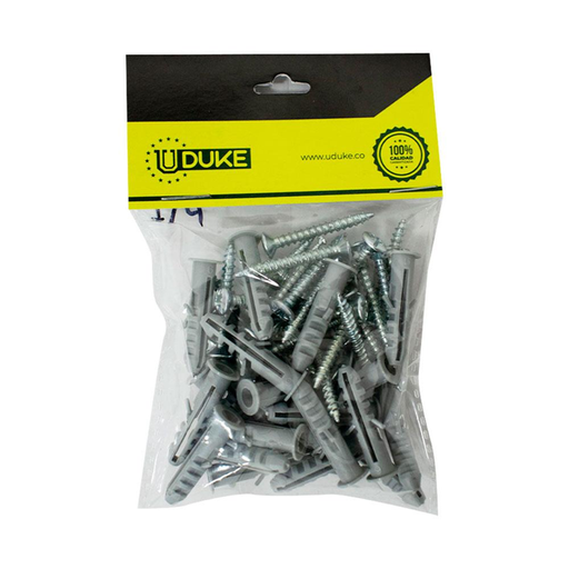 [15420] CHAZO PLASTICO CON TORNILLO 1/4 X 50 UNDS UDUKE