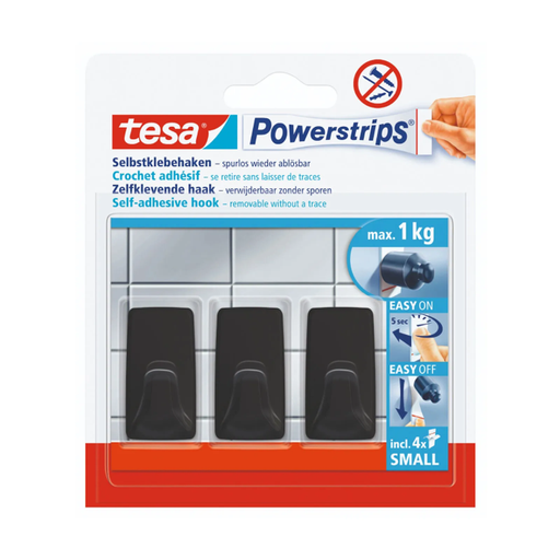 [15636] GANCHO ADHESIVO RECTANGULAR PLASTICO MEDIANO X 3 TESA