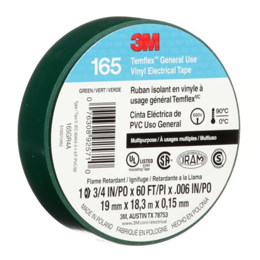 [15671] CINTA AISLANTE 3M VERDE TEMFLEX 18MMX10M