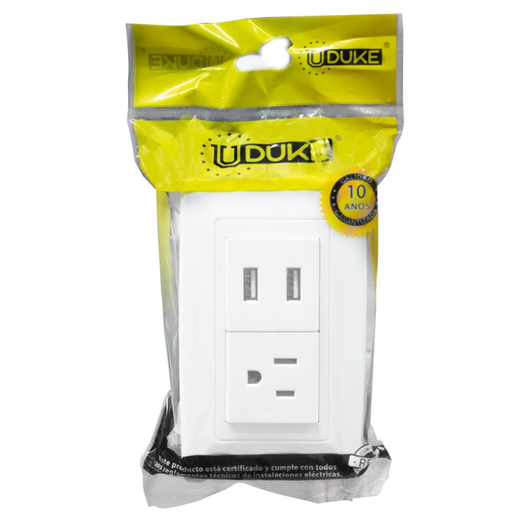 [15729] TOMA + 2 USB LINEA BK UDUKE