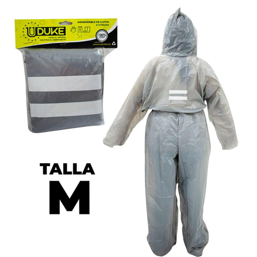 [16239] IMPERMEABLE PARA MOTO PLASTICO COMPLETO TOOLS TALLA M