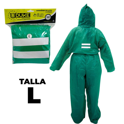 [16240] IMPERMEABLE PARA MOTO PLASTICO COMPLETO TOOLS TALLA L