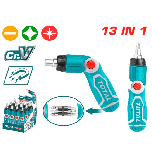 [16282] DESTORNILLADOR RACHET BLISTERX 13 EN 1 PZS TOTAL