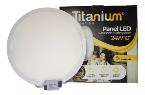 [16298] PANEL LED REDONDO SOBREPONER 24W - TITANIUM