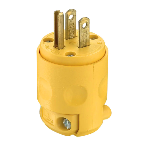 [16819] CLAVIJA ELECTRICA AMARILLA 15A POLO A TIERRA LEVITON 515-PV