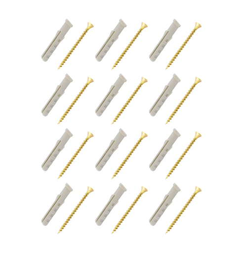 [16887] CHAZO PLASTICO ESTRIADO CON TORNILLO 3/16 X12 UNDS