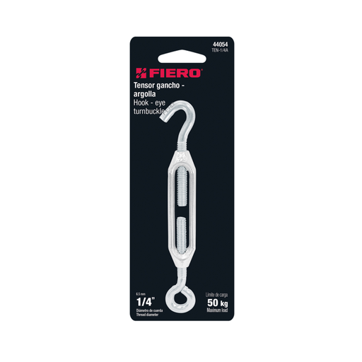 [17016] TENSOR ZINC 1/4" GANCHO ARGOLLA FIERO 44054