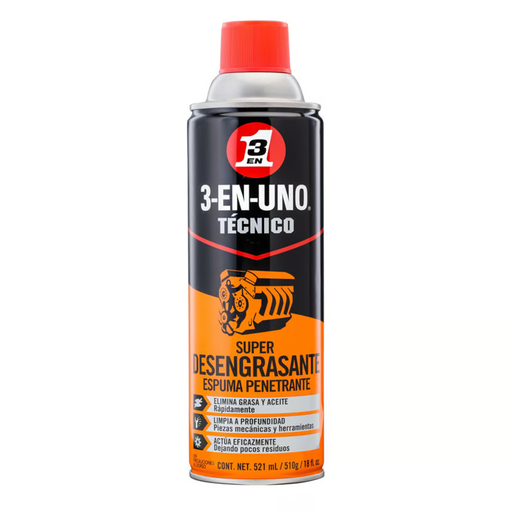 [17129] DESENGRASANTE LIMPIADOR DE MOTOR 3 EN 1 TECNICO SUPER 521ML