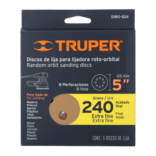 [17176] DISCO LIJADORA ORBITAL 5" G240 X 5UND TRUPER