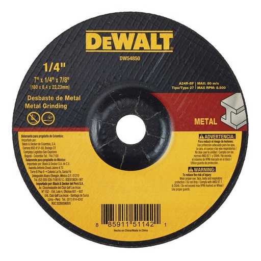 [17181] DISCO PULIR METAL 7" X 1/4 DEWALT