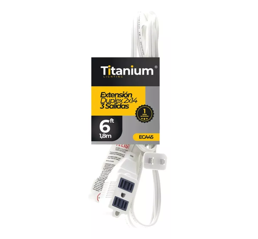 [17210] EXTENSION ELECTRICA BLANCA 6FT C-14 RETI (1.8MTS) TITANIUM
