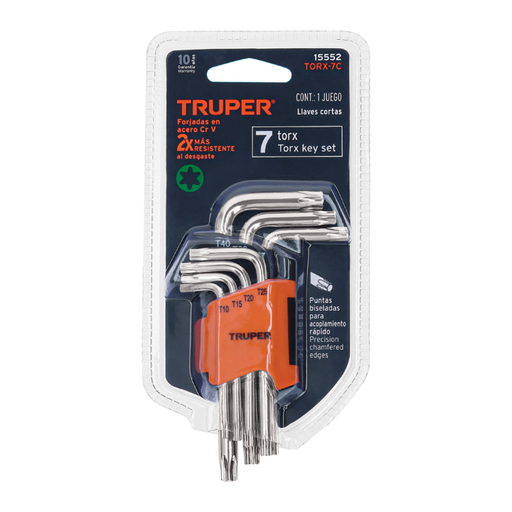 [17264] LLAVE TORX X7 PCS CON ORGANIZADOR TRUPER C15552