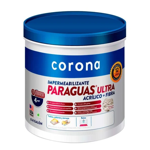 [17322] PARAGUAS ULTRA IMPERMEABILIZANTE GRIS 1/4 CORONA