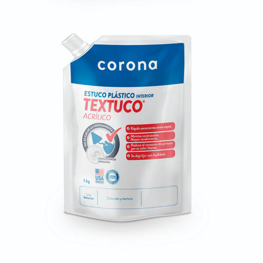 [17325] TEXTUCO ESTUCO PLASTICO EN BOLSA 1 KG CORONA