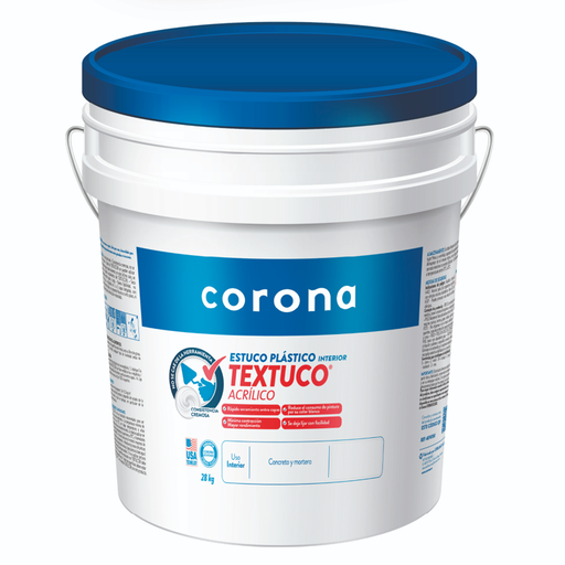 [17340] ESTUCO PLASTICO TEXTUCO CUÑETE X 28KG CORONA