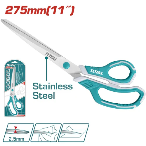 [17364] TIJERA LARGA ACERO INOXIDABLE 275MM (11") TOTAL TOOLS THSCRS812801