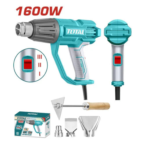 [17650] PISTOLA CALOR 1600W INCLUYE 3 BOQUILLAS Y 1 RASCADOR INDUSTRIAL TOTAL (UTB16078)