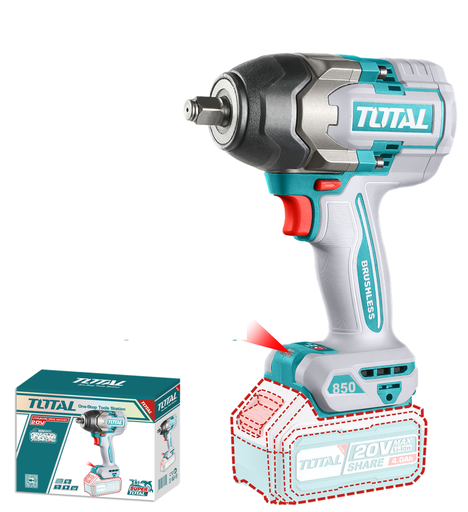 [17989] PISTOLA IMPACTO INALAMBRICA 1/2 20V 850NM TOTAL (TIWLI20851)