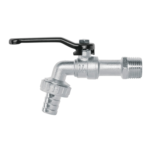[12047] LLAVE JARDÍN PALANCA CROMADA CON RACOR 1/2" ZAMAC PRETUL