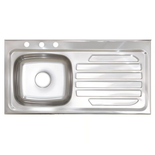 [12224] LAVAPLATOS 100 X 50 ACERO INOXIDABLE IMPORTADO IZQUIERDO