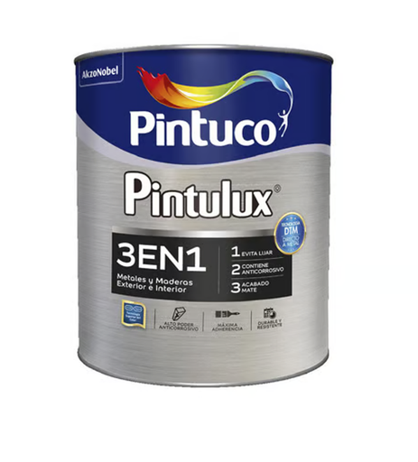 [13065] PINTULUX 3 EN 1 BLANCO MATE X 1/4 PINTUCO