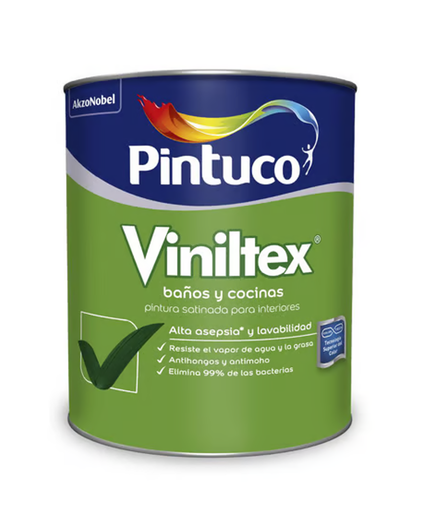 [15095] VINILTEX BLANCO BAÑOS Y COCINAS PINTUCO 1/4