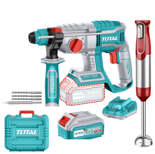 [17865] ROTOMARTILLO SDS PLUS TOTAL + BATERÍA 4.A + CARGADOR + ACC UTOSLI240208