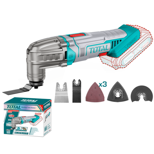 [18104] MULTIHERRAMIENTA INALÁMBRICA OSCILANTE 20V + ACCESORIOS BATERÍA Y CARGADOR NO INCLUIDO TOTAL (TMLI2022)