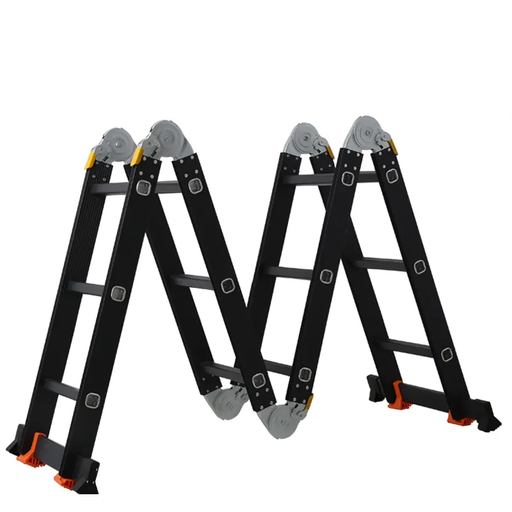 [18134] ESCALERA MULTIPOSICIONES 4X3 NEGRA S/PLATAFORMAS DSF-3338