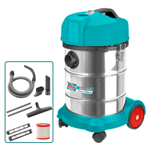 [18149] ASPIRADORA Y SOPLADORA PARA HUMEDO Y SECO 30L 1400W INCLUYE ACCESORIOS INDUSTRIAL SUPER TOTAL (UTVC14301)