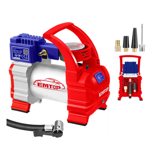 [18455] COMPRESOR DE AIRE 12V 140PSI+ACCESORIO SUPER EMTOP EAAC3501
